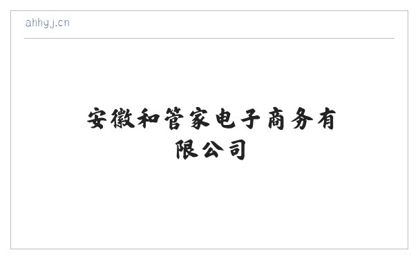 安徽和管家电子商务有限公司 缩略图